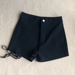 Black Women's High-Rise Knit Shorts